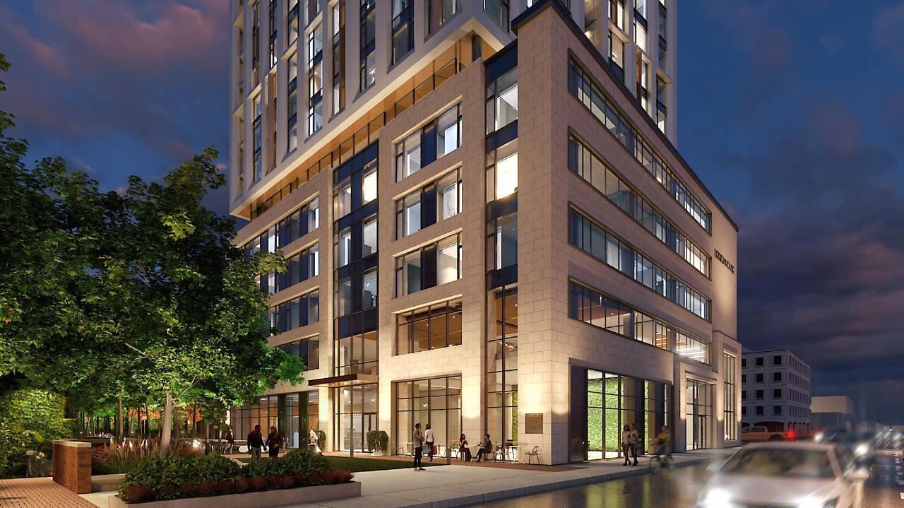 Rendering of building from page 13 of the file '2023-08-01 - Rendered Views - D02-02-21-0095'