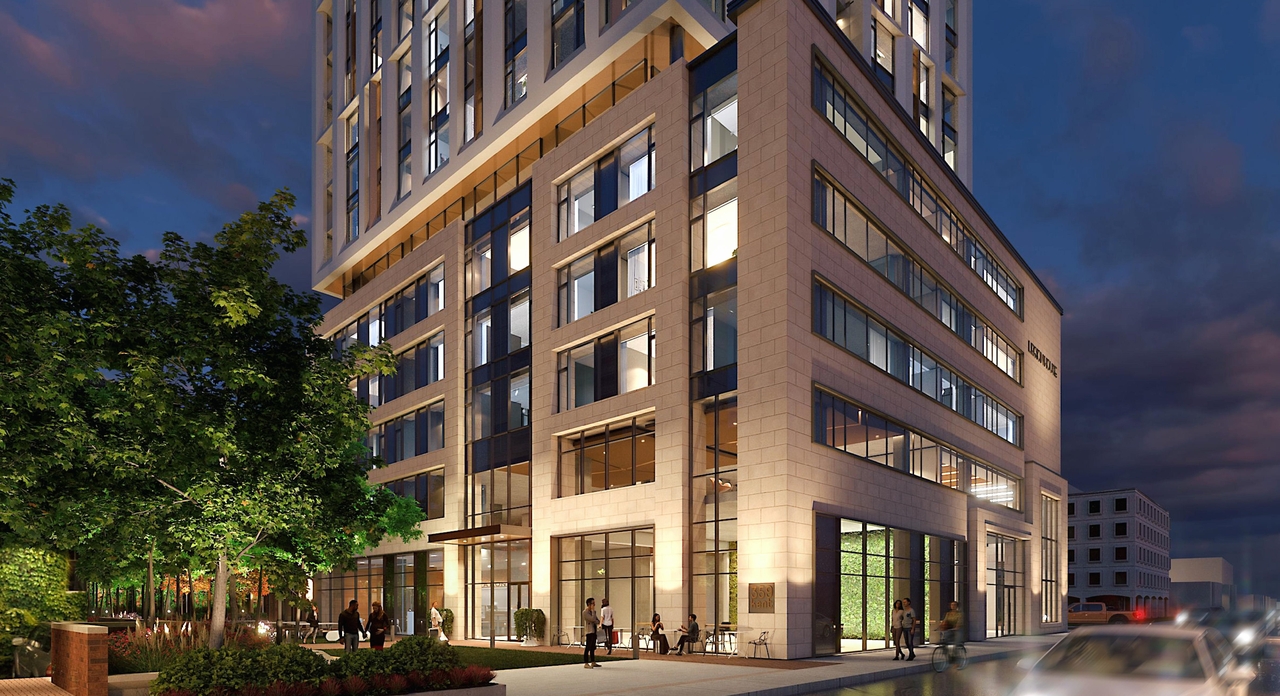 Rendering of building from page 13 of the file '2023-08-01 - Rendered Views - D02-02-21-0095'