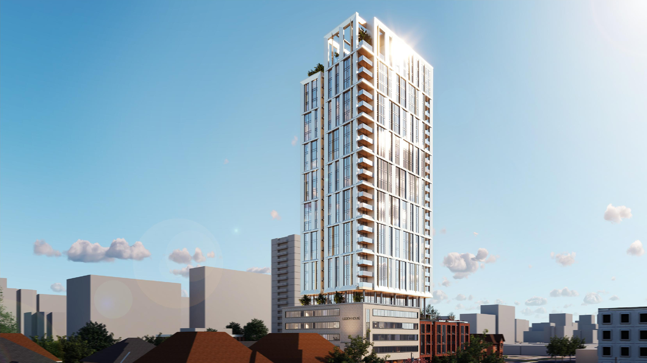 Rendering of building from page 5 of the file '2023-08-01 - Rendered Views - D02-02-21-0095'