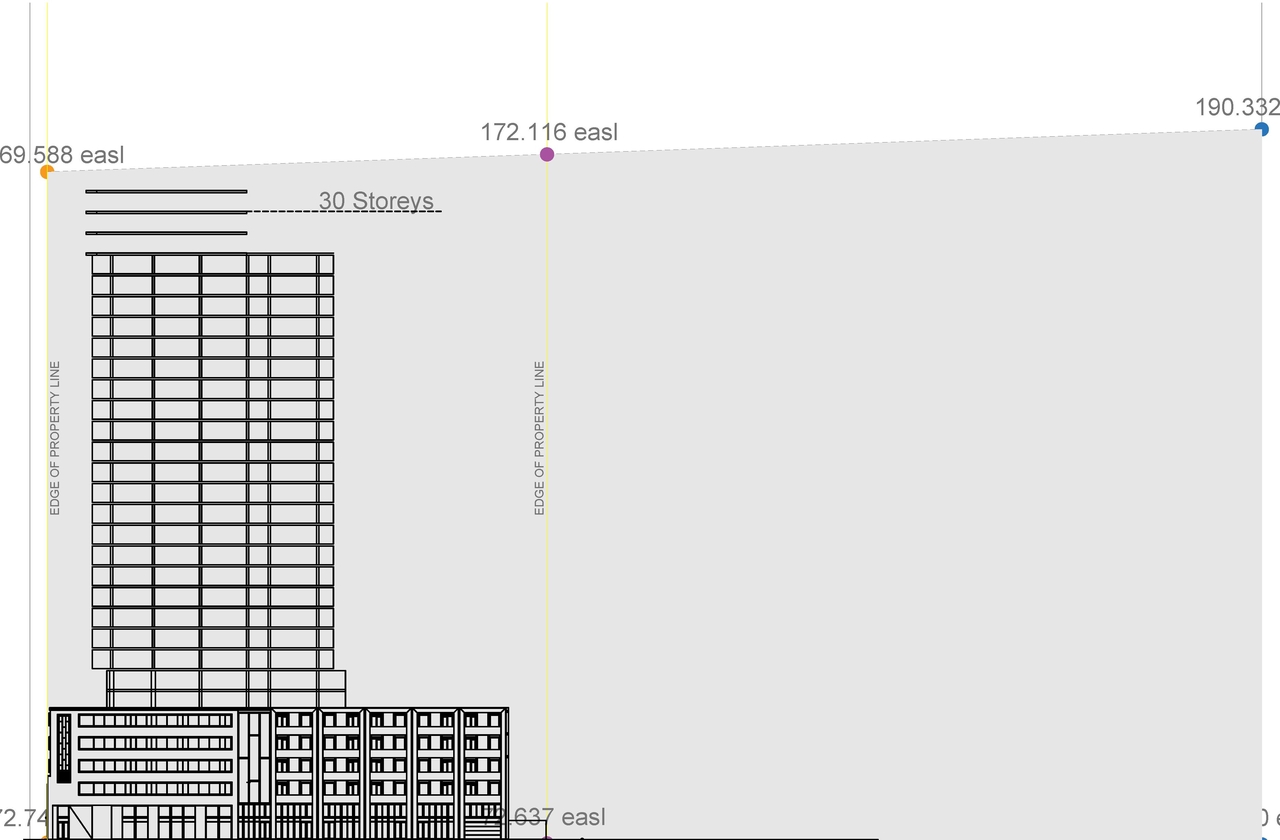 Image from page 1 of the file '2023-03-20 - Permitted Height View Plane Diagram - D02-02-21-0095'