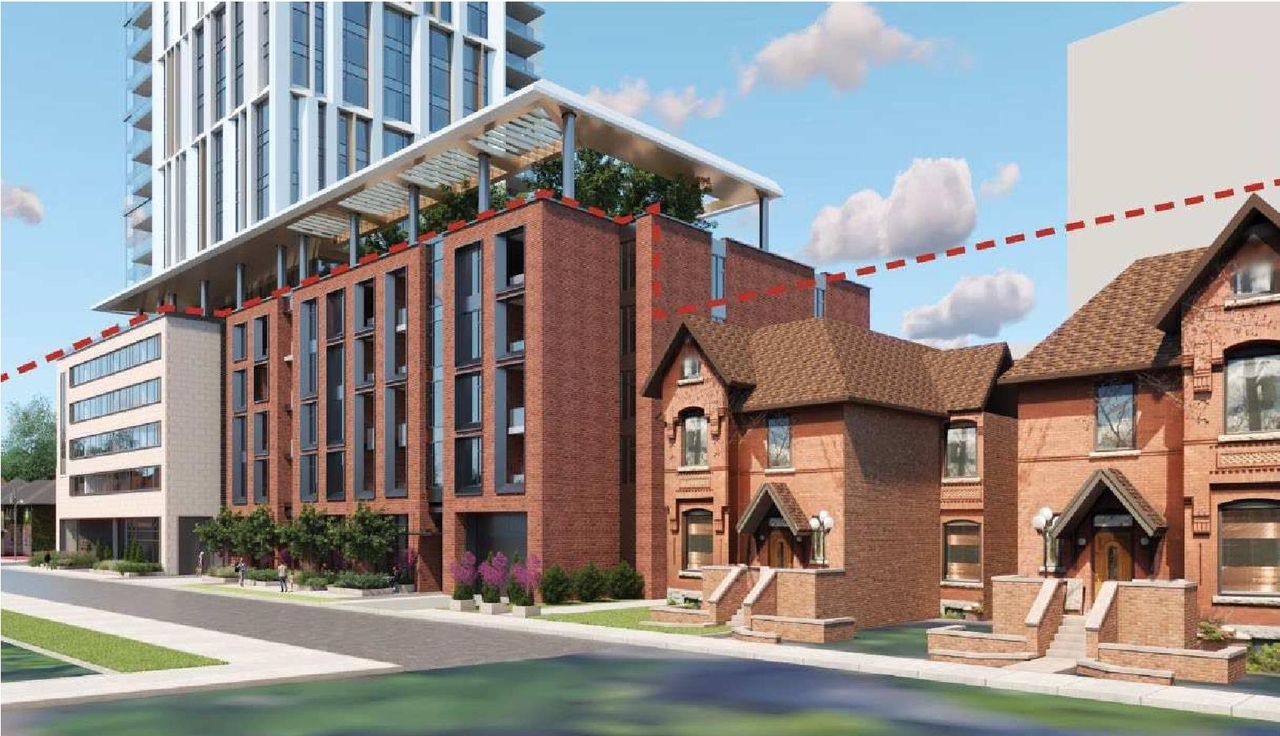 Rendering of building from page 6 of the file '2023-03-20 - Design Brief - D02-02-21-0095'