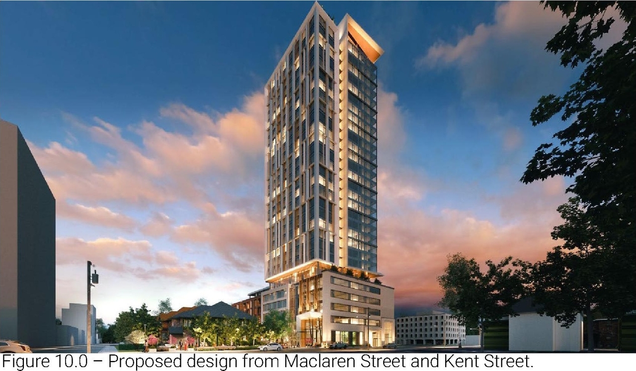 Rendering of building from page 7 of the file '2023-03-20 - Design Brief - D02-02-21-0095'