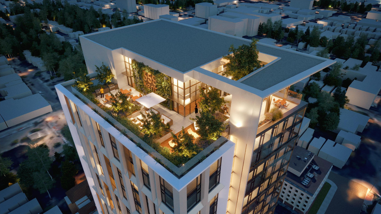 Rendering of building from page 20 of the file '2023-03-20 - Rendered Views - D02-02-21-0095'