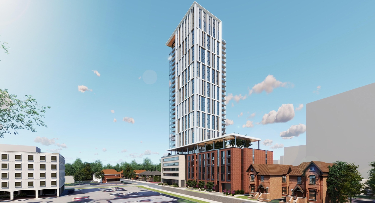 Rendering of building from page 4 of the file '2023-03-20 - Rendered Views - D02-02-21-0095'