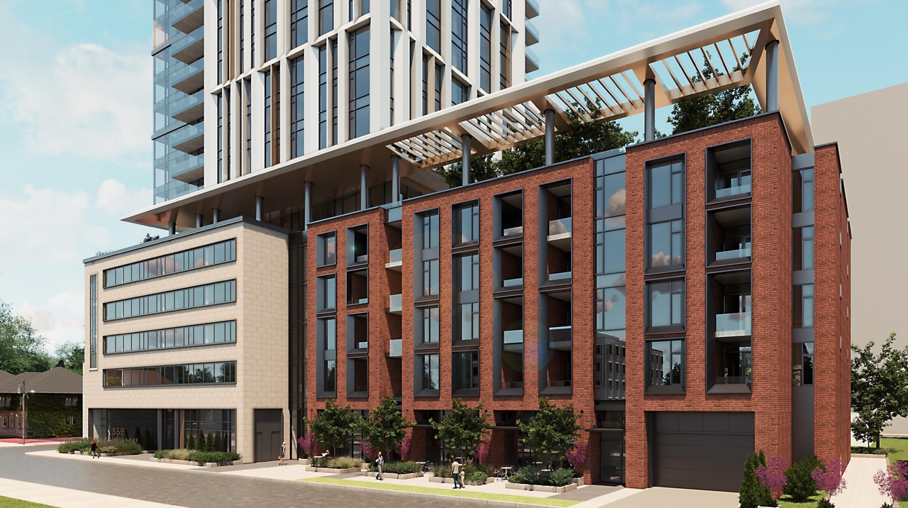 Rendering of building from page 5 of the file '2023-03-20 - Rendered Views - D02-02-21-0095'