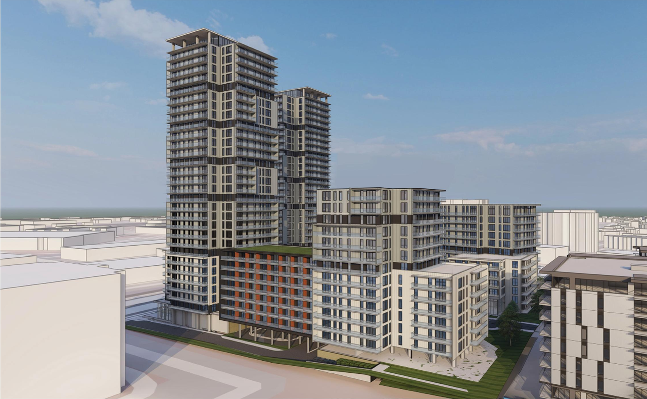 Rendering of building from page 43 of the file '2026-07-03 - Design Brief - D02-02-21-0137'