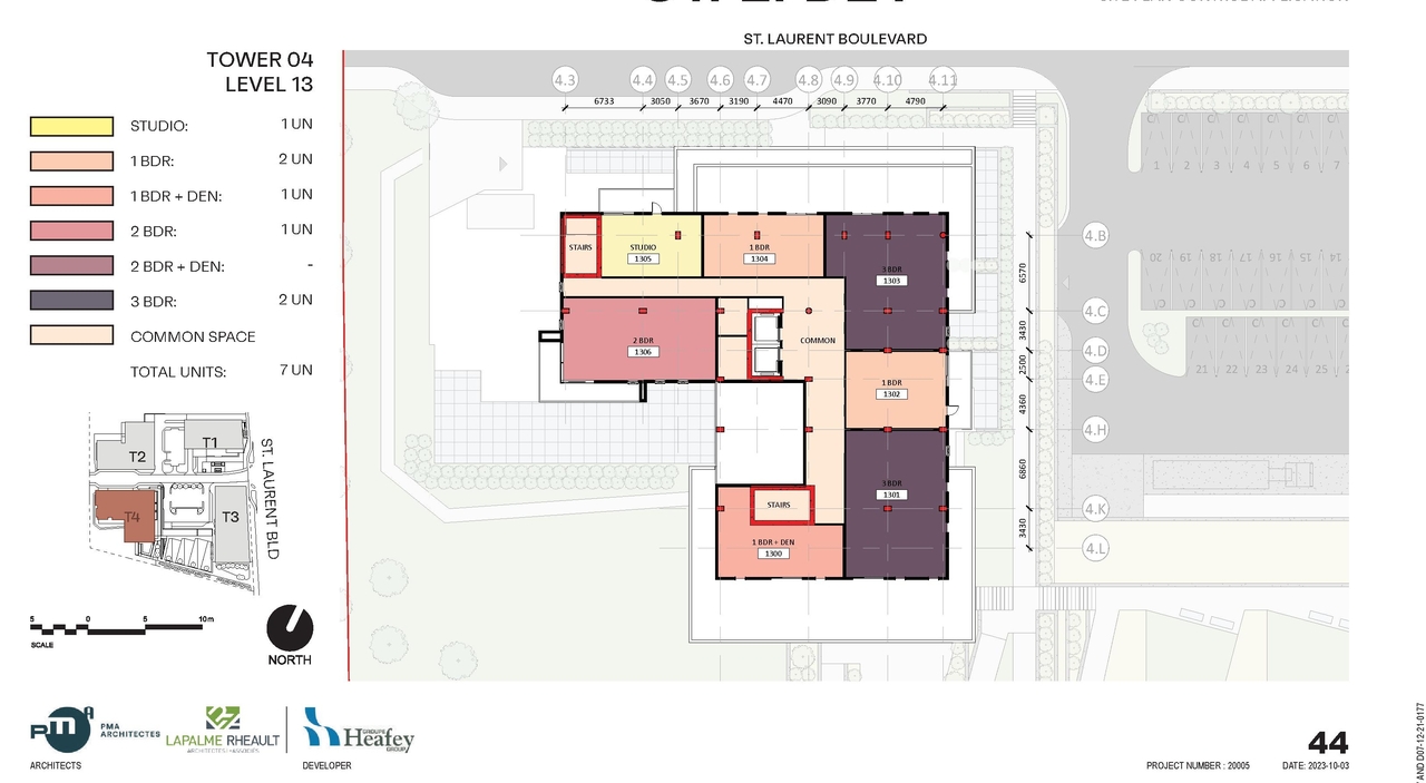 Construction site plan for project from page 45 of the file '2023-10-13 - Design Brief - D02-02-21-0137'