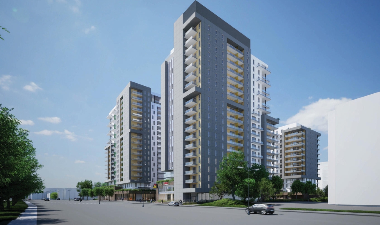 Rendering of building from page 63 of the file '2023-10-13 - Design Brief - D02-02-21-0137'