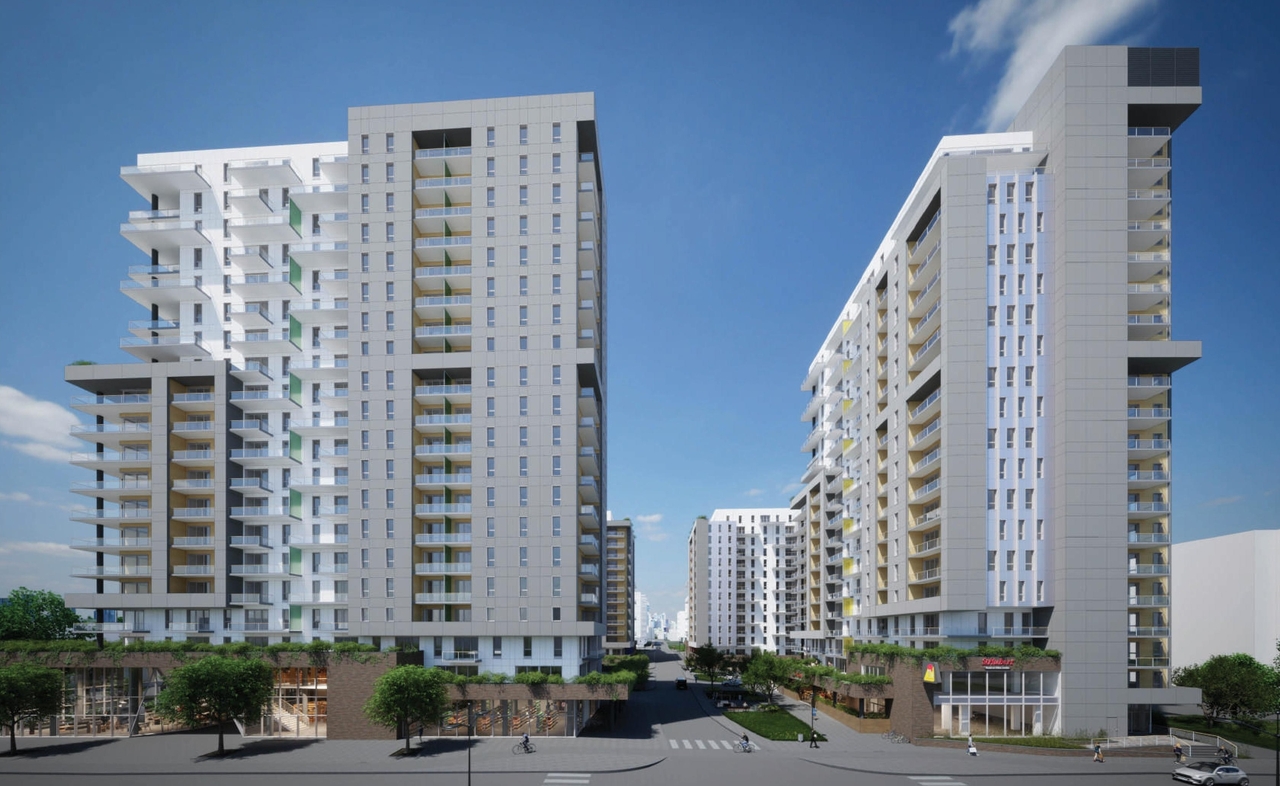 Rendering of building from page 64 of the file '2023-10-13 - Design Brief - D02-02-21-0137'