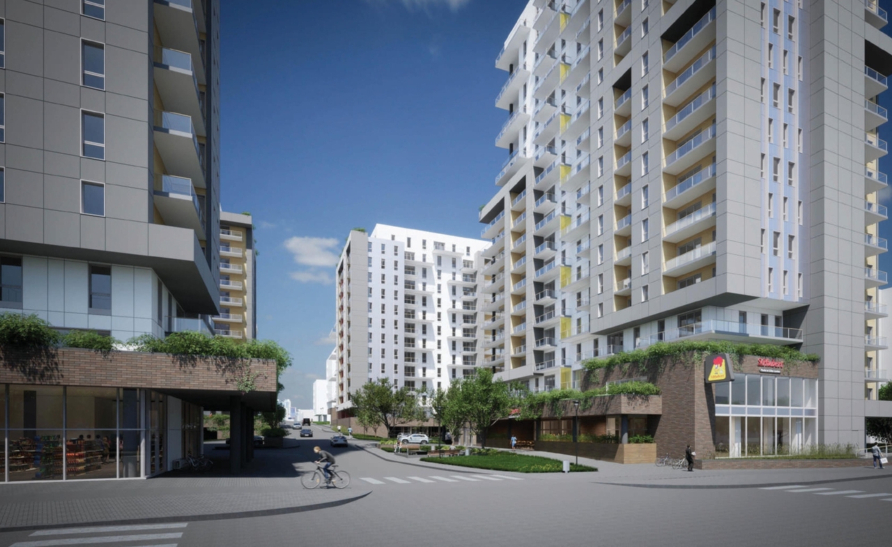 Rendering of building from page 65 of the file '2023-10-13 - Design Brief - D02-02-21-0137'