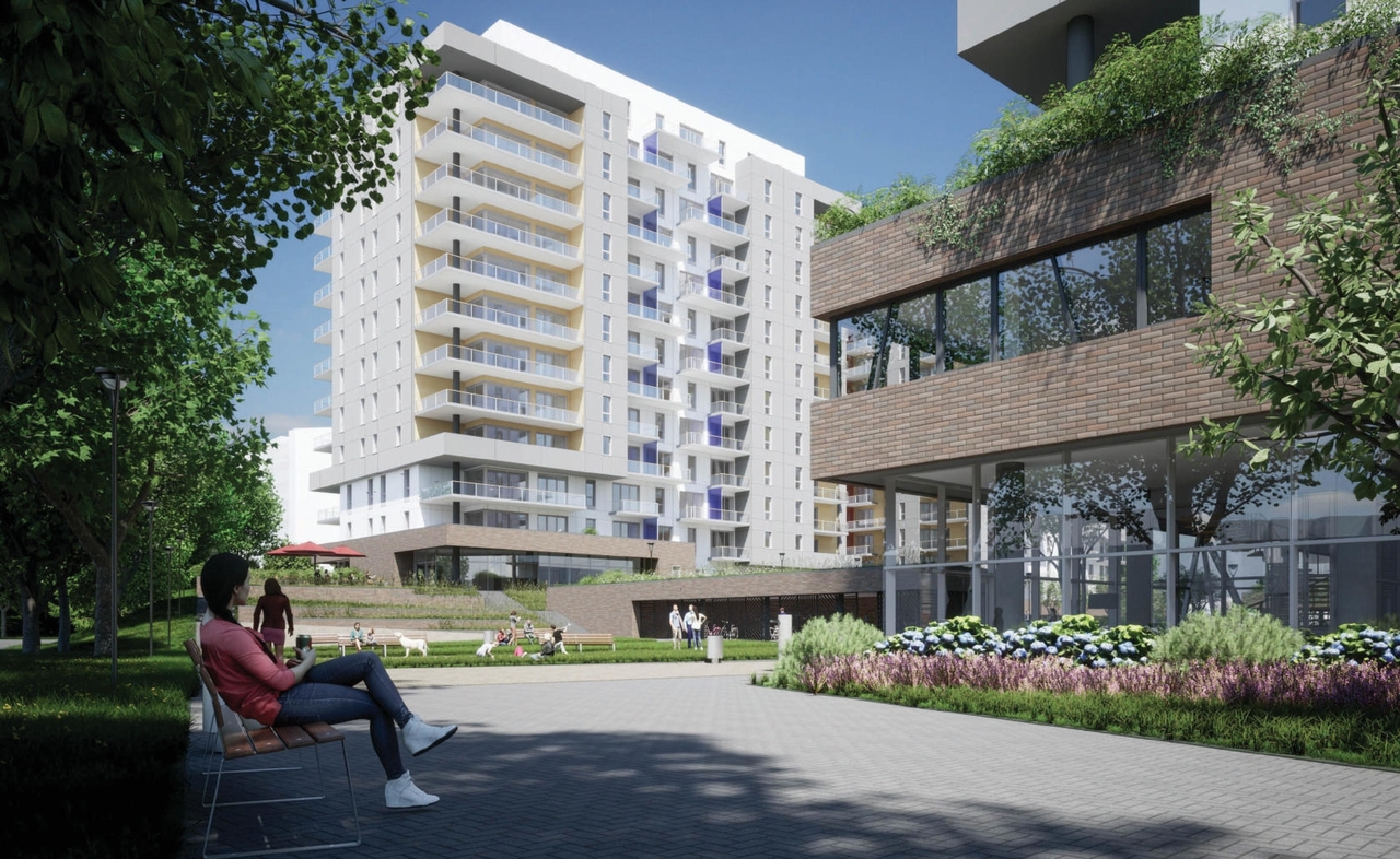 Rendering of building from page 70 of the file '2023-10-13 - Design Brief - D02-02-21-0137'