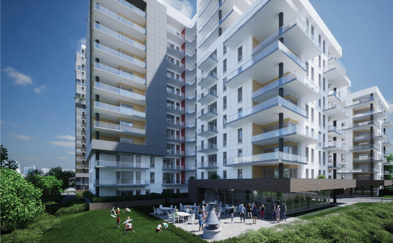 Rendering of building from page 75 of the file '2023-10-13 - Design Brief - D02-02-21-0137'