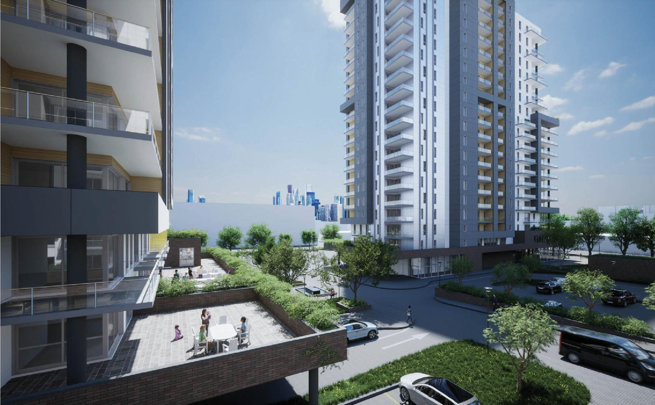 Rendering of building from page 86 of the file '2023-10-13 - Design Brief - D02-02-21-0137'