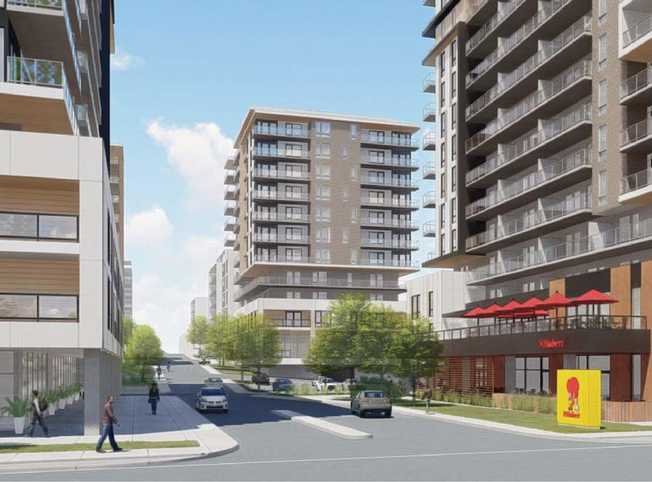 Rendering of building from page 28 of the file '2021-10-27 - DESIGN BRIEF - D02-02-21-0137'