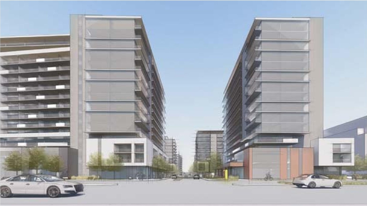 Rendering of building from page 8 of the file '2021-10-27 - DESIGN BRIEF - D02-02-21-0137'