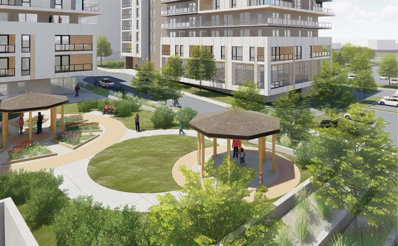 Rendering of building from page 84 of the file '2021-10-27 - DESIGN BRIEF - D02-02-21-0137'
