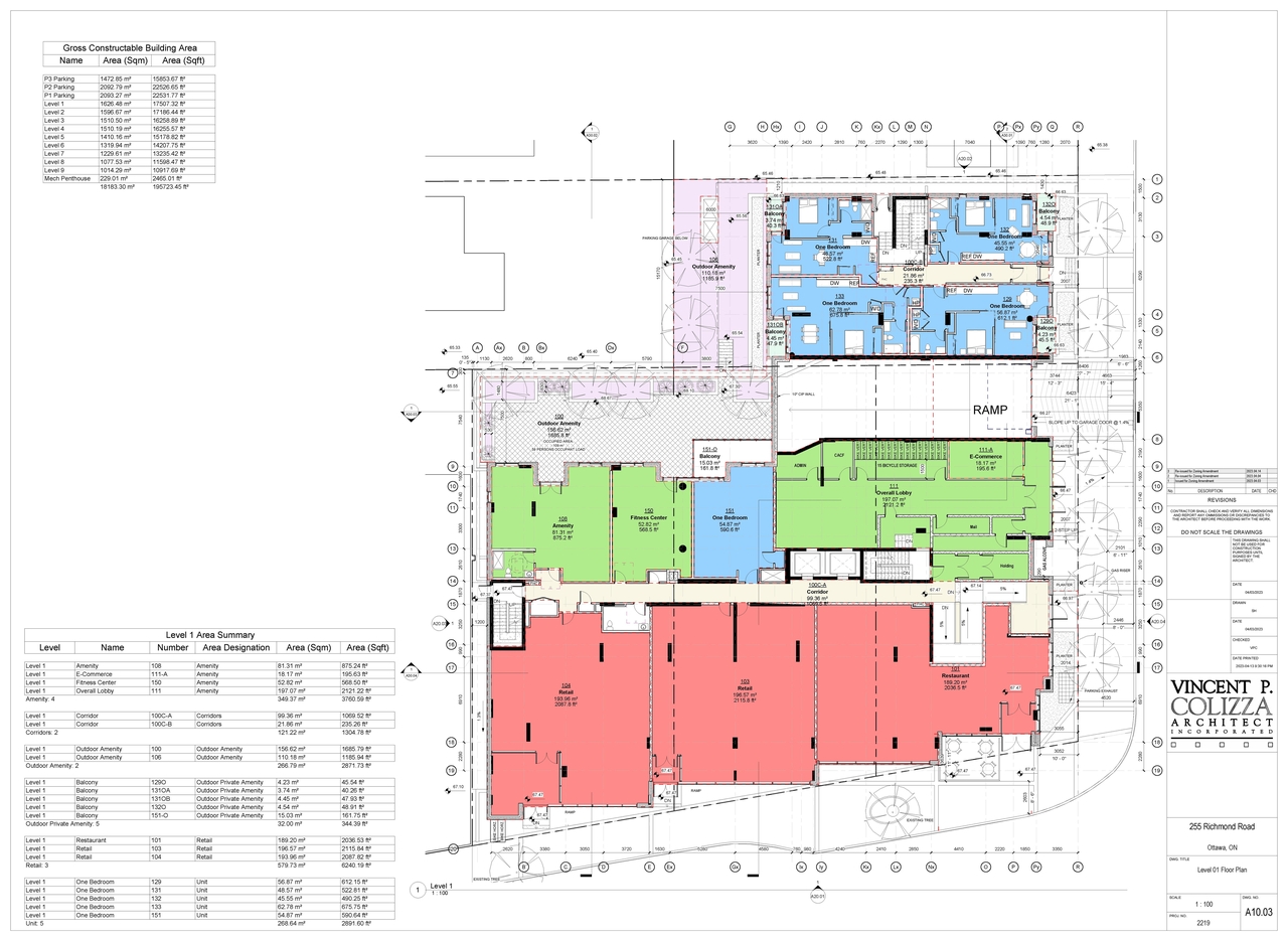 Floor plan for project from page 6 of the file '2023-04-25 - Floor, Elevation, Sections, Views Plans - D02-02-21-0138'