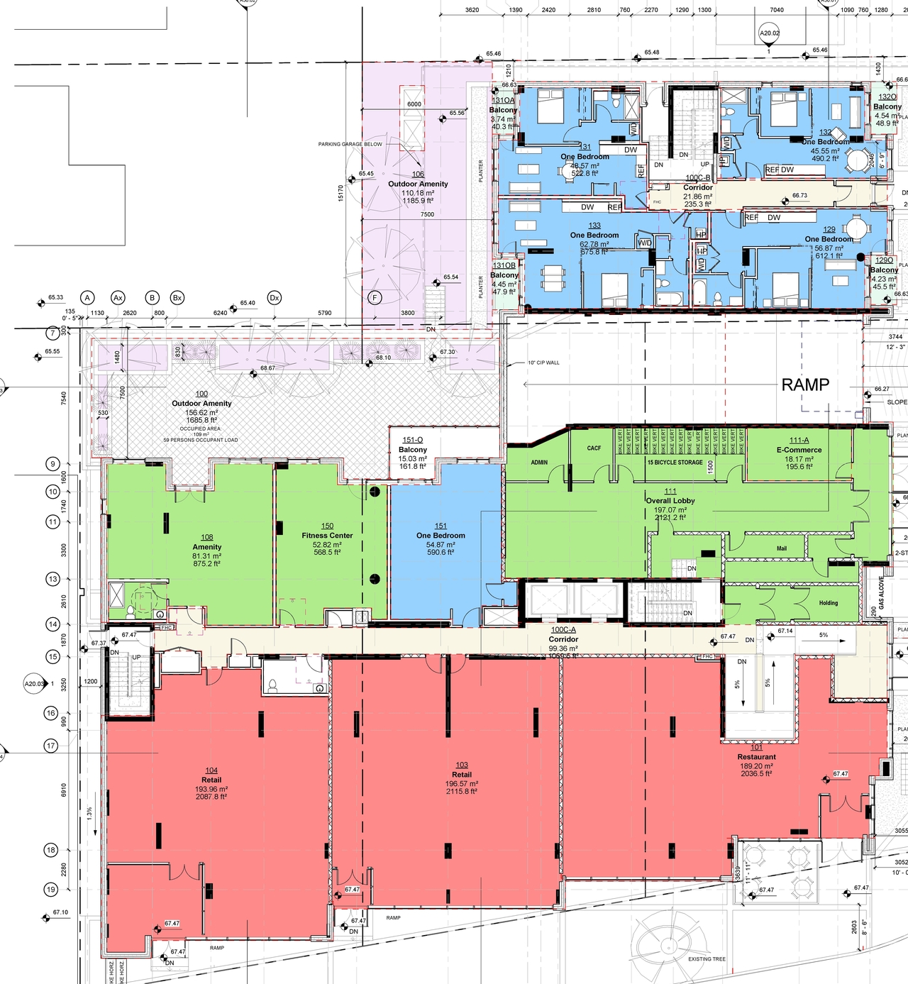 Construction site plan for project from page 6 of the file '2023-04-25 - Floor, Elevation, Sections, Views Plans - D02-02-21-0138'