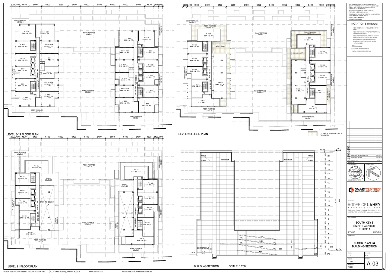 Floor plan for project from page 3 of the file '2021-10-29 - Elevations, Floor Plans, Shadow Study - D02-02-21-0139'