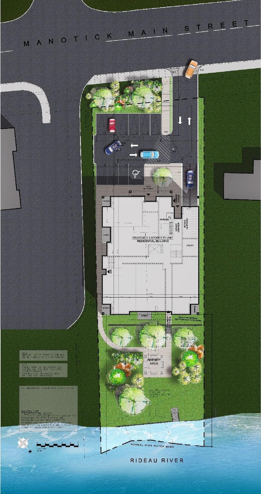 Construction site plan for project from page 17 of the file '2023-01-06 - Design Brief - D02-02-21-0150'