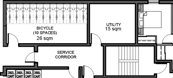 Floor plan for project from page 25 of the file '2021-12-07 - Design Brief - D02-02-21-0150'