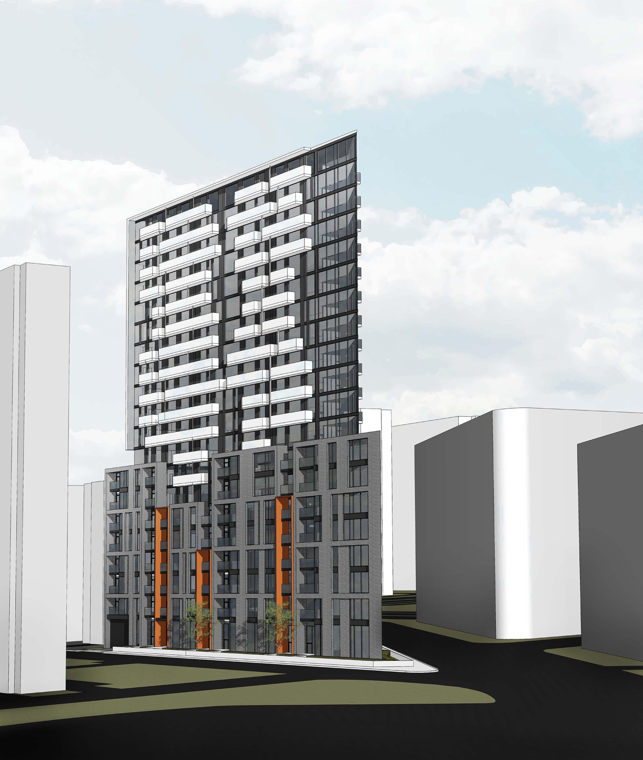 Rendering of building from page 1 of the file '2022-01-17 - Building Renderings - D02-02-22-0003'