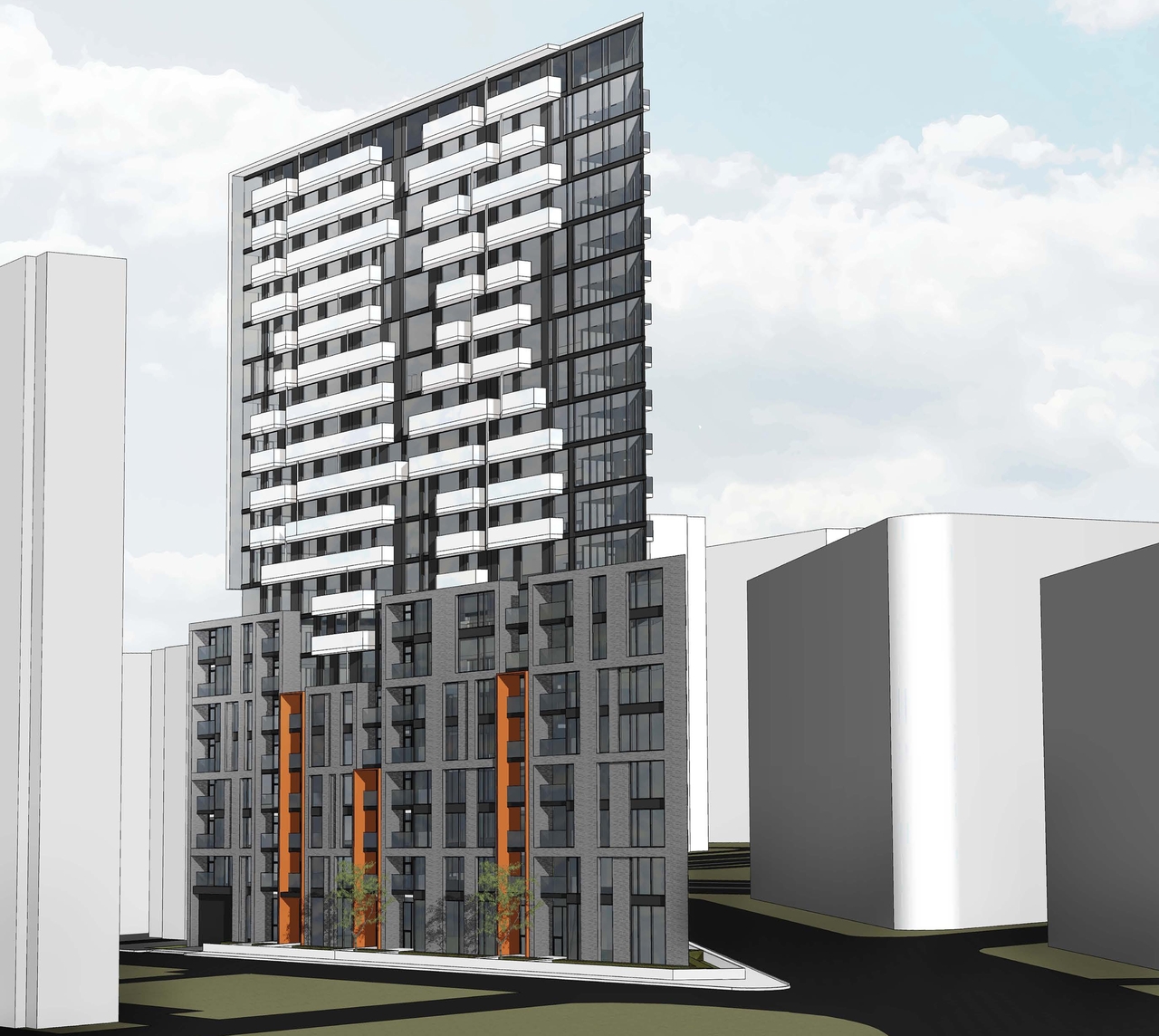 Rendering of building from page 1 of the file '2022-01-17 - Building Renderings - D02-02-22-0003'