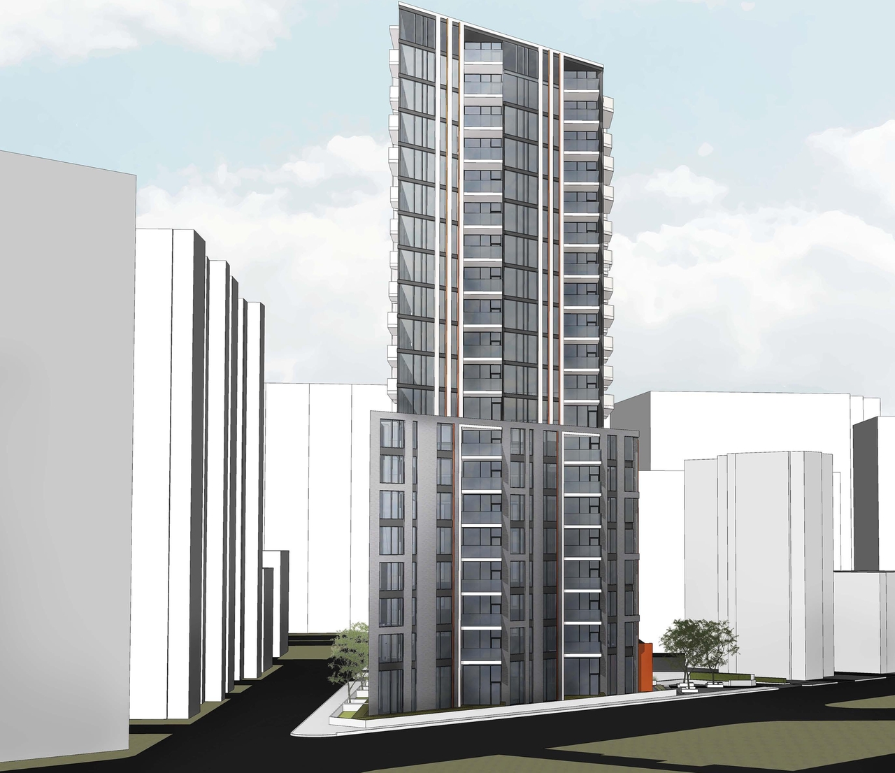 Rendering of building from page 4 of the file '2022-01-17 - Building Renderings - D02-02-22-0003'