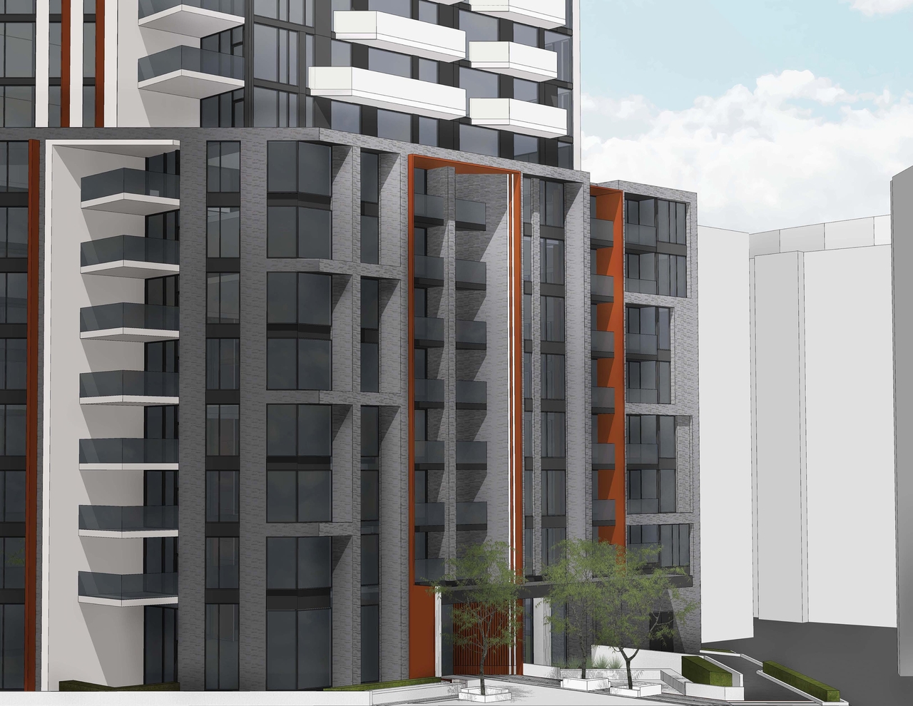 Rendering of building from page 7 of the file '2022-01-17 - Building Renderings - D02-02-22-0003'