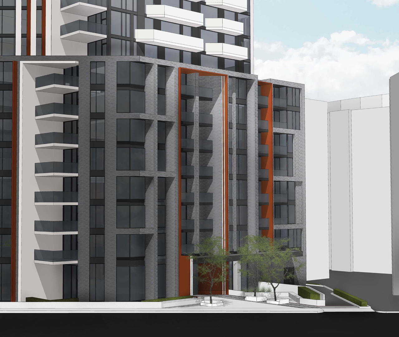 Rendering of building from page 7 of the file '2022-01-17 - Building Renderings - D02-02-22-0003'