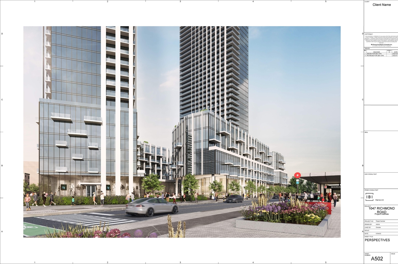 Rendering of building from page 10 of the file '2023-07-25 - Elevations, Sections, & Perspectives - D02-02-22-0012'
