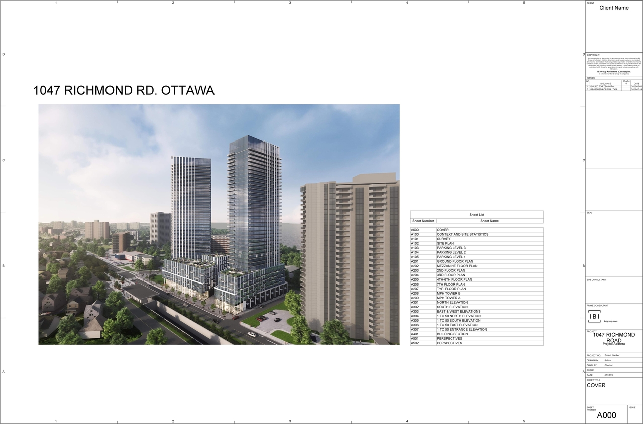 Rendering of building from page 1 of the file '2023-07-25 - Site Plan & Floor Plans - D02-02-22-0012'