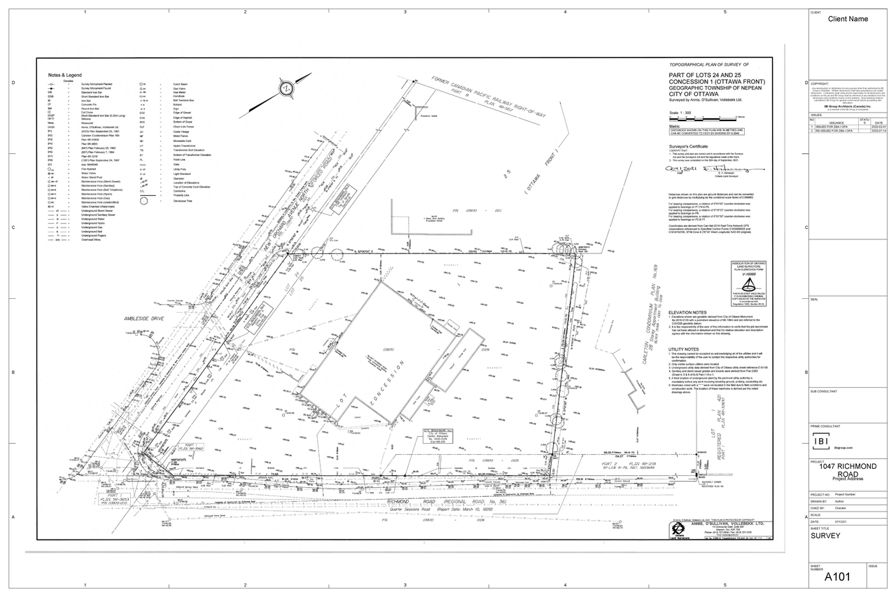 Construction site plan for project from page 3 of the file '2023-07-25 - Site Plan & Floor Plans - D02-02-22-0012'