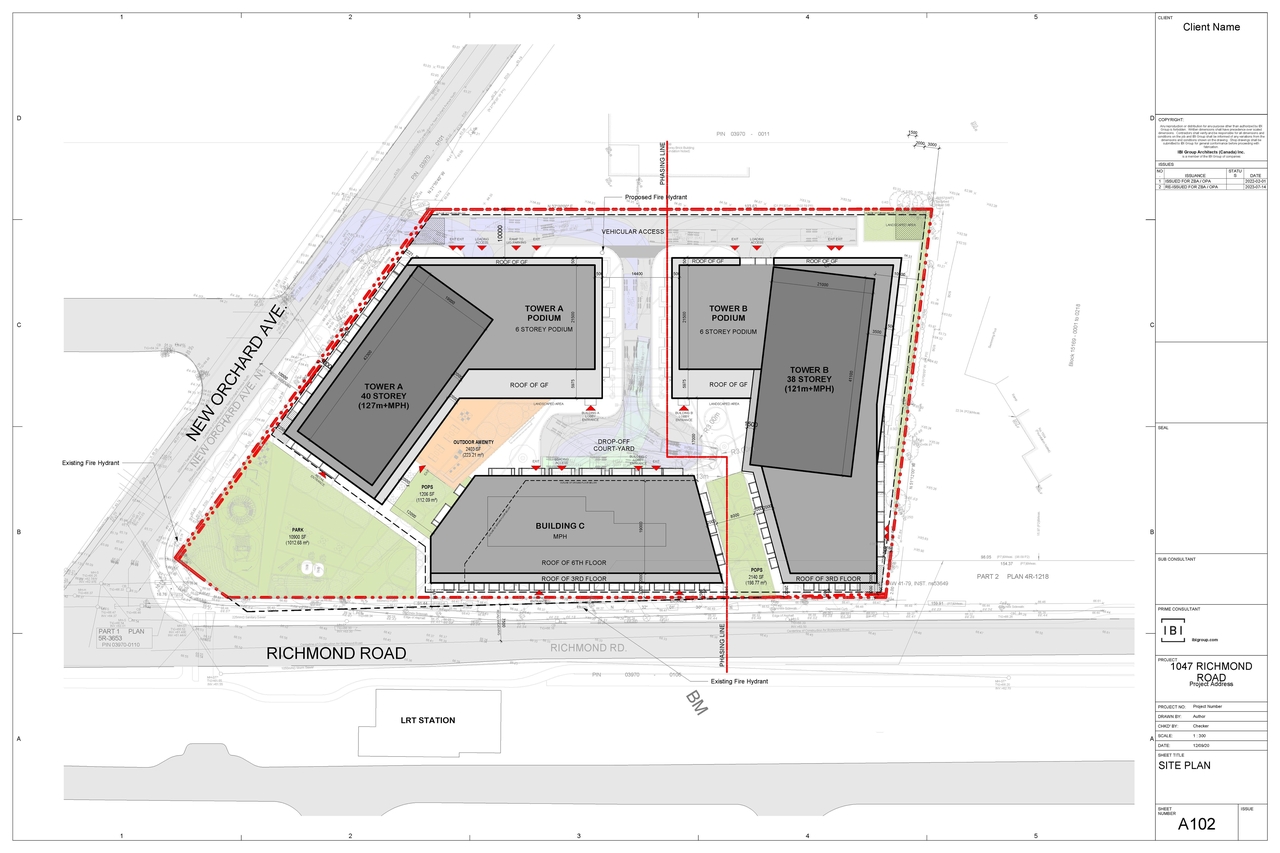 Construction site plan for project from page 4 of the file '2023-07-25 - Site Plan & Floor Plans - D02-02-22-0012'