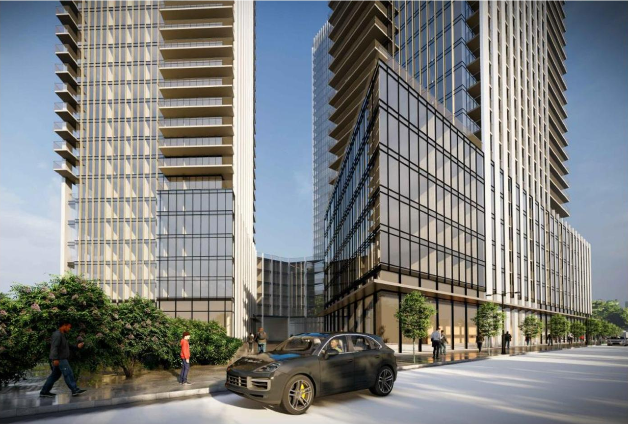 Rendering of building from page 17 of the file '2022-02-04 - Planning Rationale and Design Brief - D02-02-22-0012'