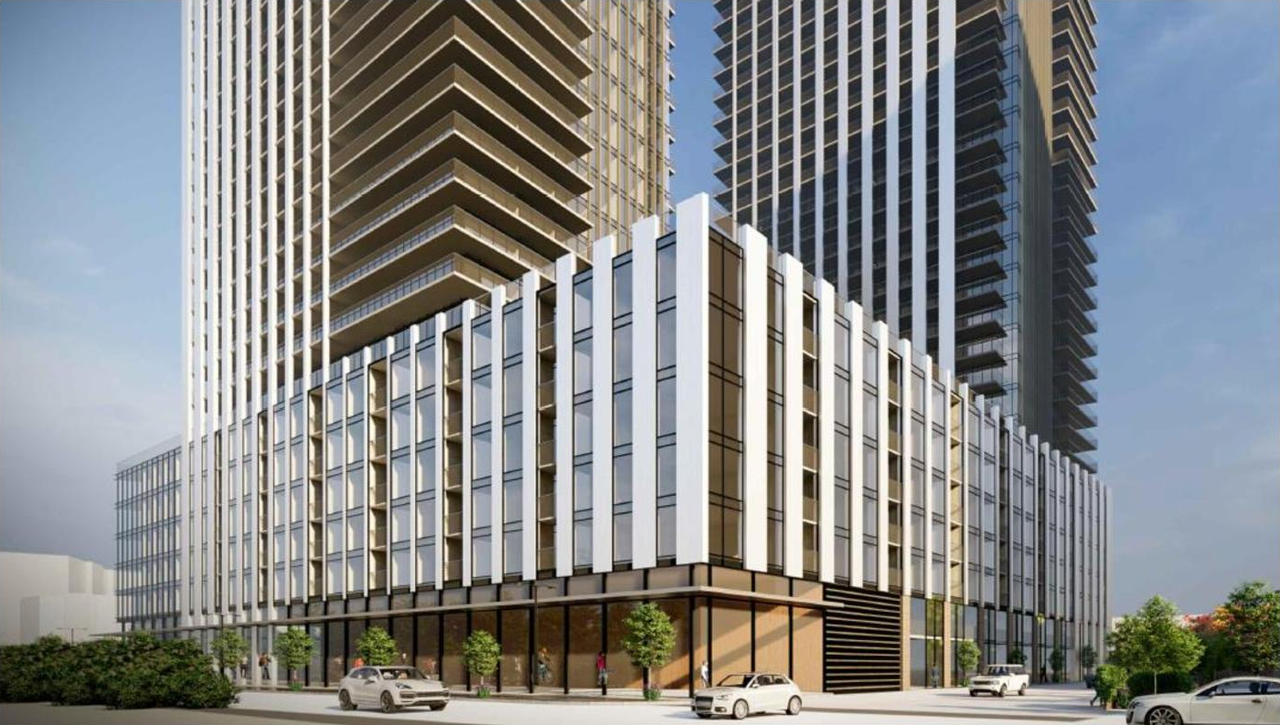 Rendering of building from page 18 of the file '2022-02-04 - Planning Rationale and Design Brief - D02-02-22-0012'