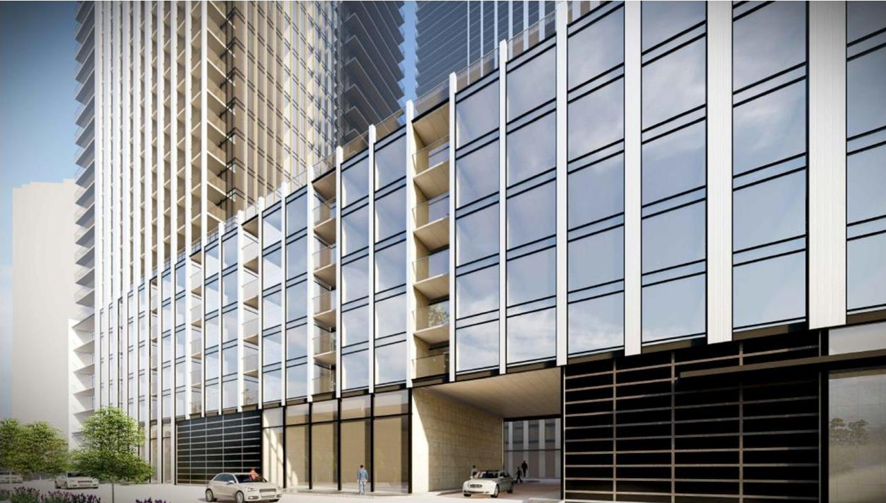 Rendering of building from page 18 of the file '2022-02-04 - Planning Rationale and Design Brief - D02-02-22-0012'
