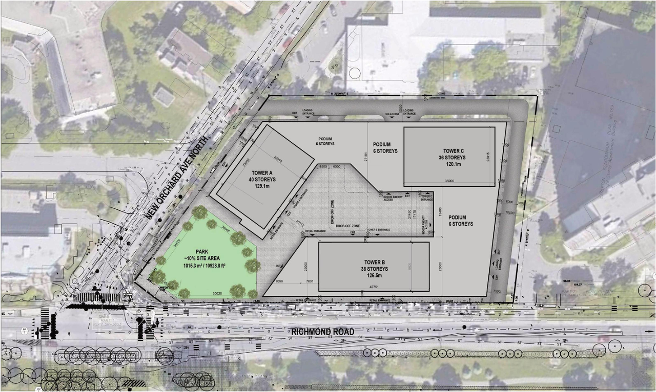 Construction site plan for project from page 15 of the file '2022-03-30 - UDRP Presentation - D02-02-22-0012'