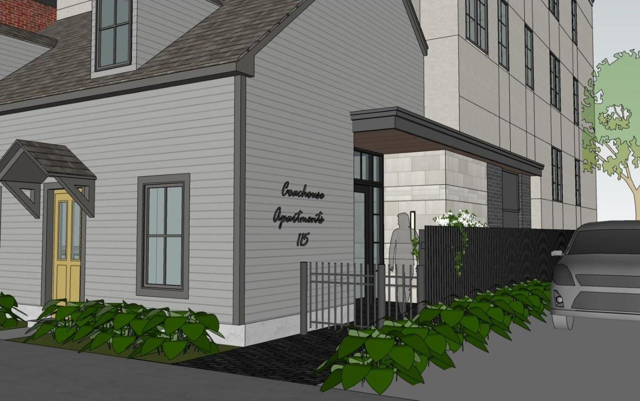Rendering of building from page 15 of the file '2022-03-01 - Planning Rationale & Design Brief - D02-02-22-0020'