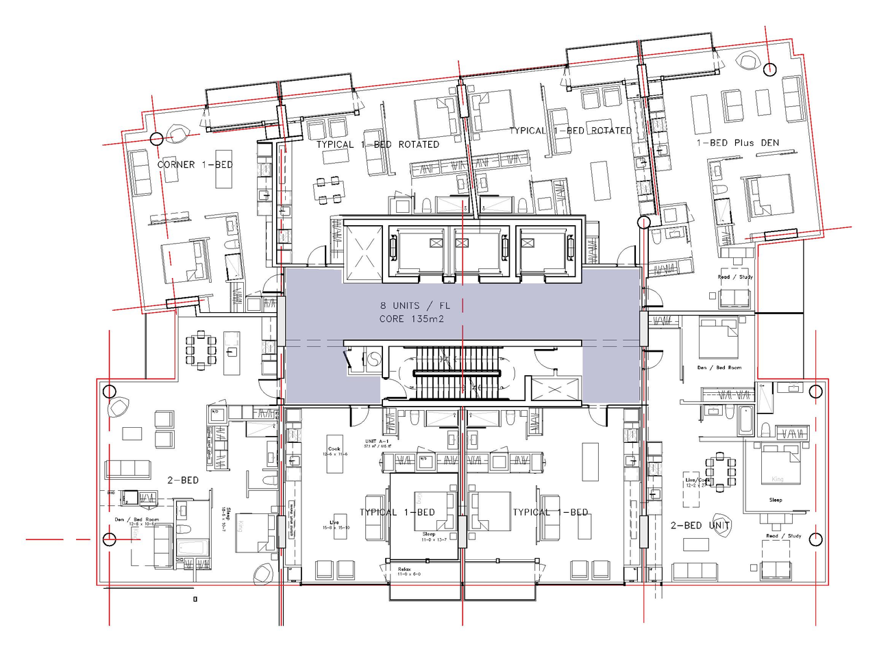 Floor plan for project from page 28 of the file '2023-12-21 - Urban Design Review Drawing Package - D02-02-22-0025'