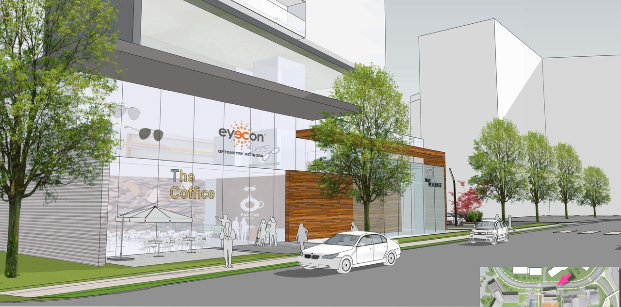 Rendering of building from page 31 of the file '2023-12-21 - Urban Design Review Drawing Package - D02-02-22-0025'