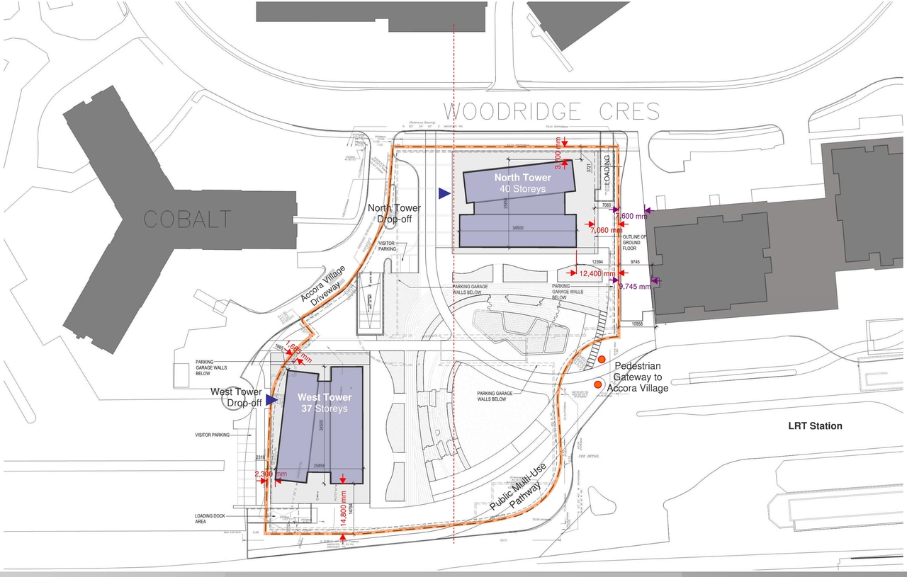Construction site plan for project from page 7 of the file '2023-12-21 - Urban Design Review Drawing Package - D02-02-22-0025'