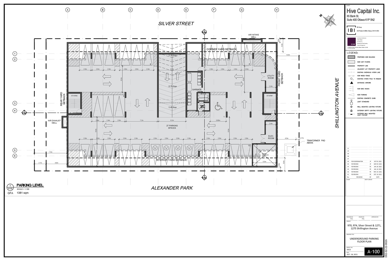 Floor plan for project from page 1 of the file '2023-11-01 - Underground Parking Floor Plan - D02-02-22-0026'