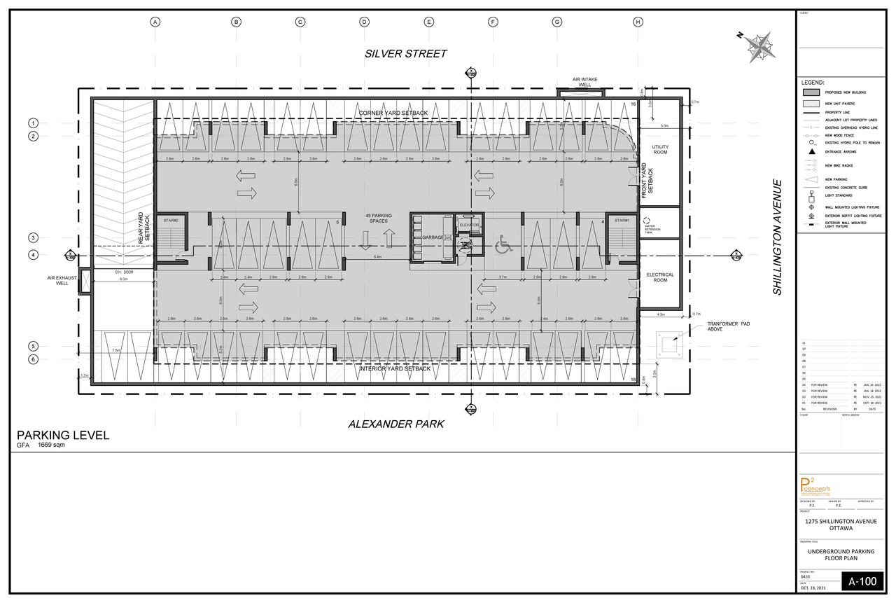 Floor plan for project from page 1 of the file '2022-03-25 - Underground Parking Floor Plan - D02-02-22-0026'