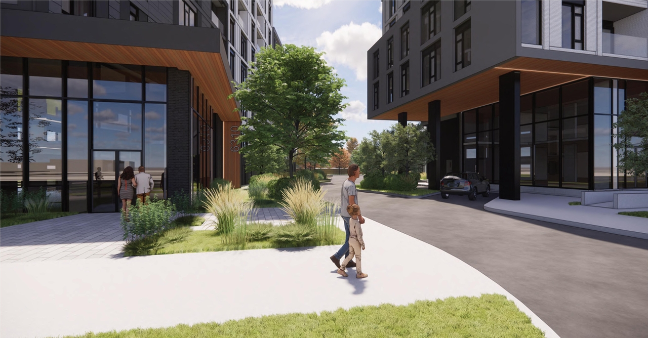 Rendering of building from page 12 of the file '2023-01-22 Design Brief D02-02-22-0038'