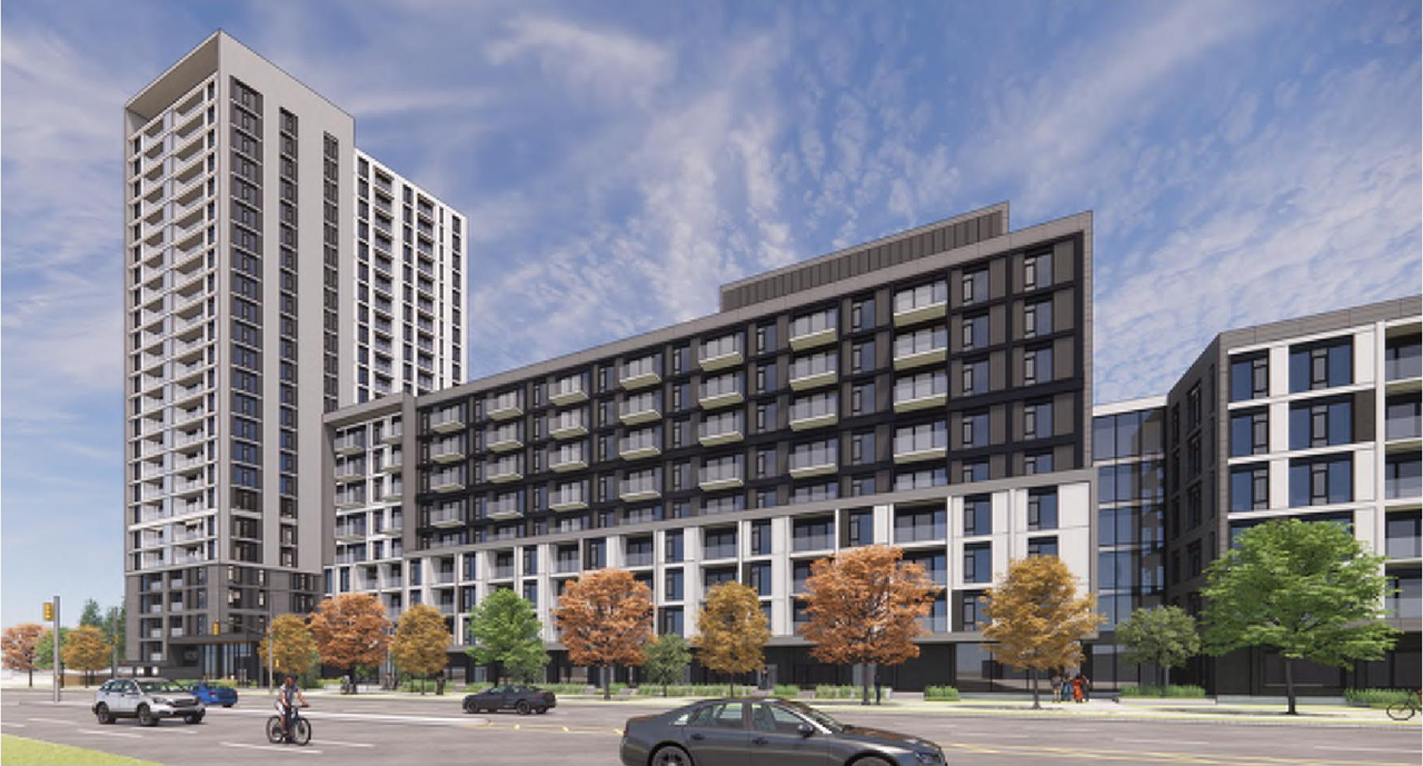 Rendering of building from page 2 of the file '2023-01-22 Design Brief D02-02-22-0038'