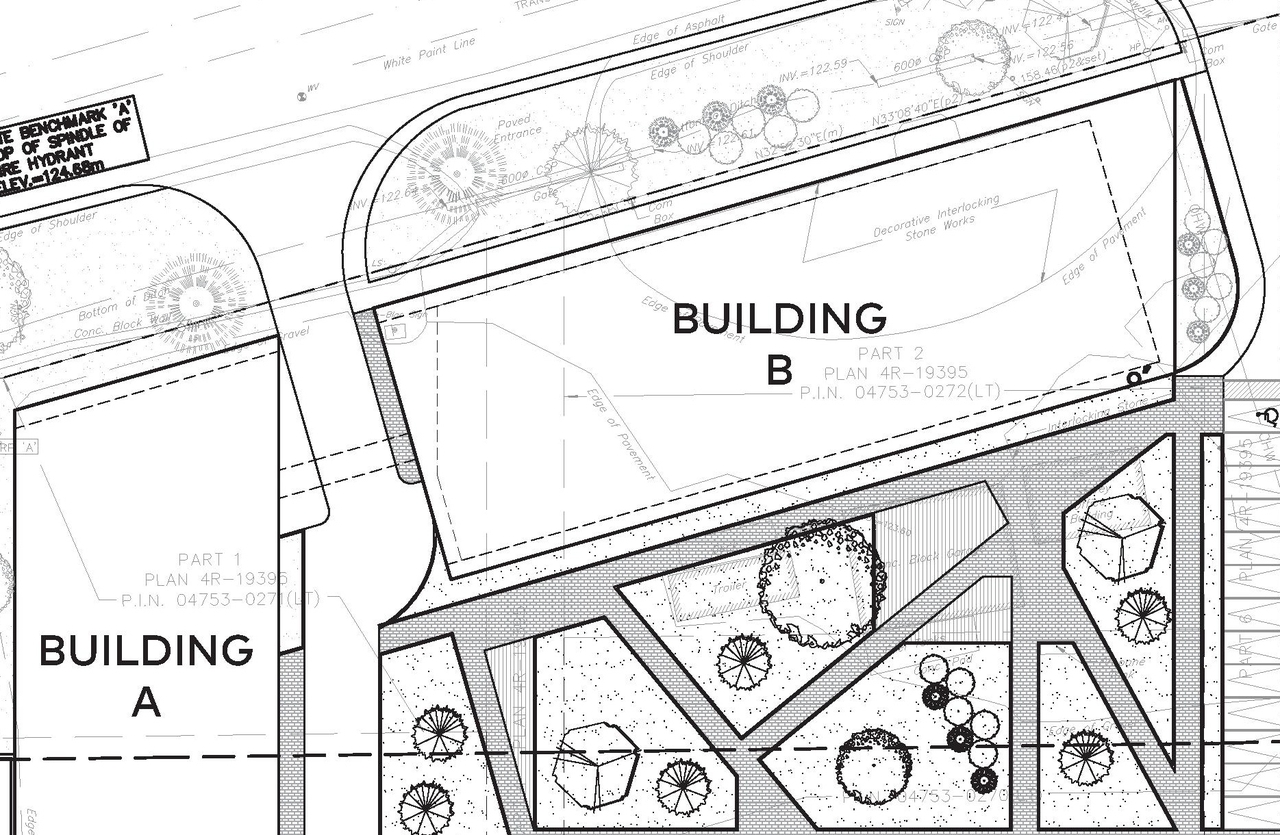 Construction site plan for project from page 29 of the file '2023-01-22 Design Brief D02-02-22-0038'