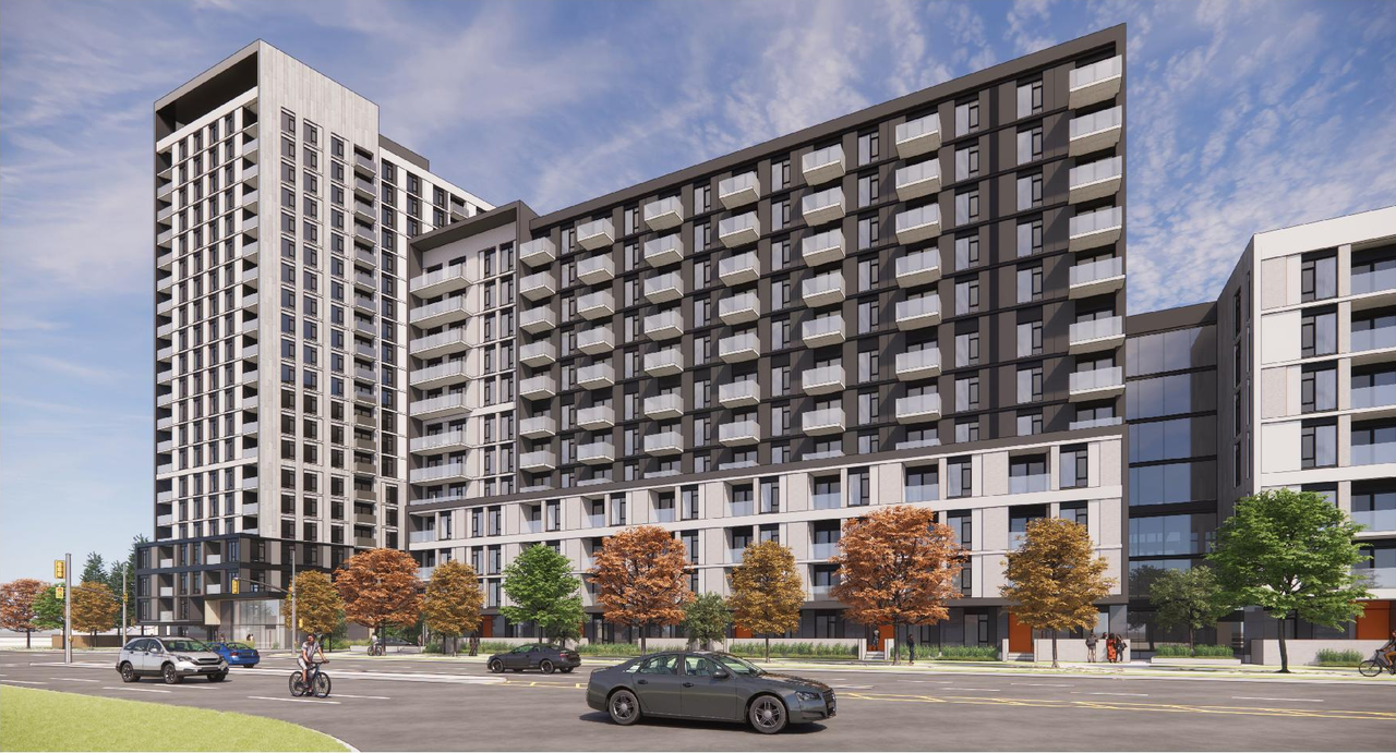 Rendering of building from page 2 of the file '2024-06-18 - Design Brief Revision - D02-02-22-0038'