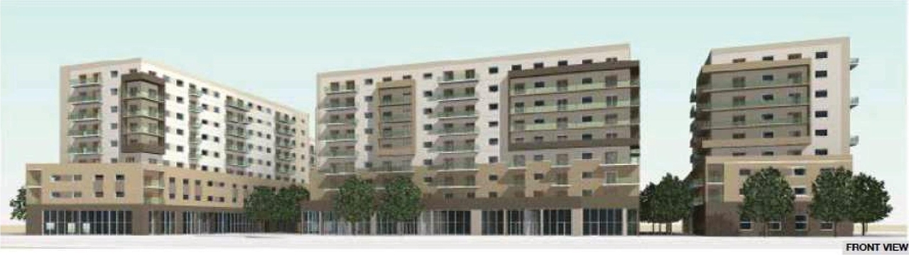 Rendering of building from page 28 of the file '2024-06-18 - Design Brief Revision - D02-02-22-0038'