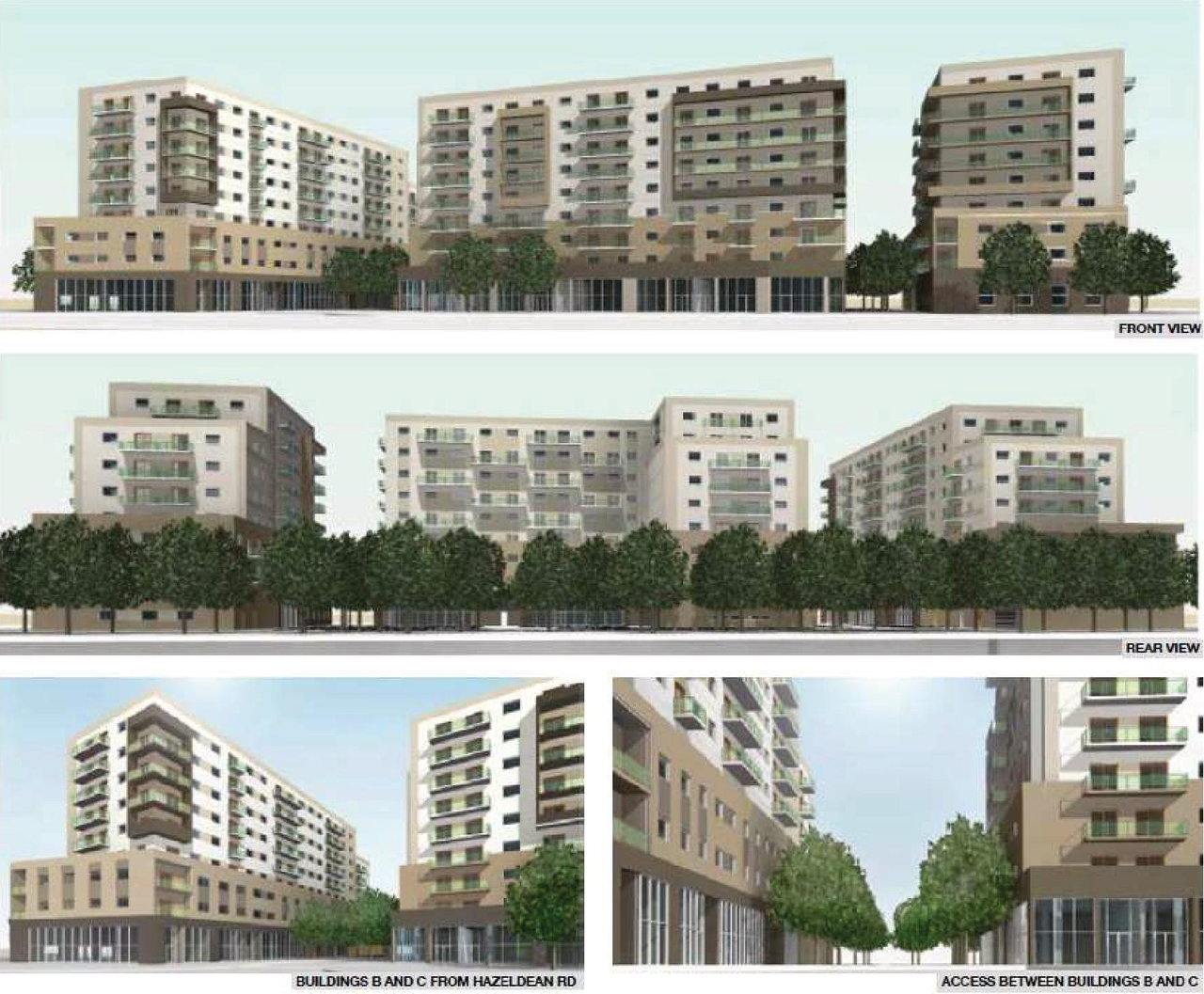 Rendering of building from page 28 of the file '2024-06-18 - Design Brief Revision - D02-02-22-0038'